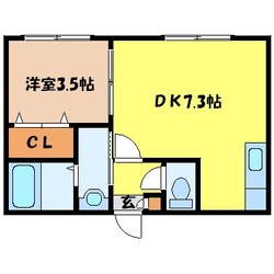 東区役所前駅 徒歩3分 1階の物件間取画像